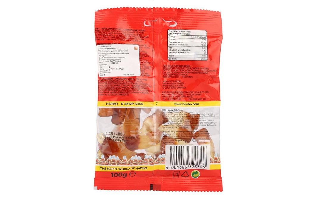 Haribo Happy Cola    Pack  100 grams